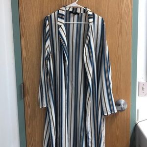 Plus Striped Cardigan/Blazer